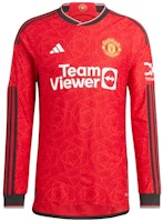 adidas x Manchester United 23/24 Red Long Sleeve Home Jersey. IP1728 adidas x Manchester United 23/24 Red Long Sleeve Home Jersey. IP1728