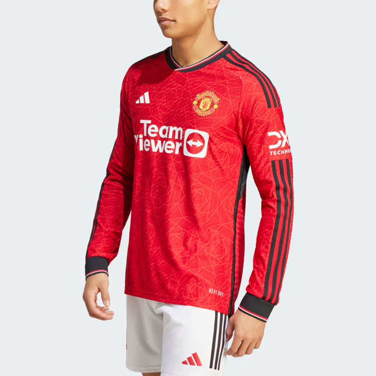 Shop adidas x 曼聯 23/24 紅色長袖主場球衣 IP1728