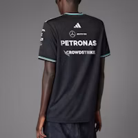 Shop adidas x Mercedes-AMG Petronas F1 車隊黑白短袖運動T恤 休閒上衣 JY2607