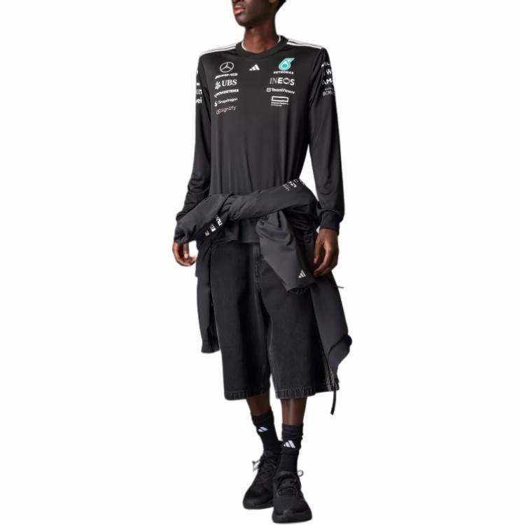 Lookbook 아디다스 x 메르세데스-AMG 페트로나스 F1 팀 SS25 모터스포츠 블랙 풀오버 맨투맨 JW5364