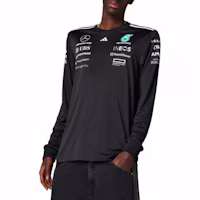 Shop adidas x Mercedes-AMG Petronas F1 黑色車隊長袖運動衫 JW5364