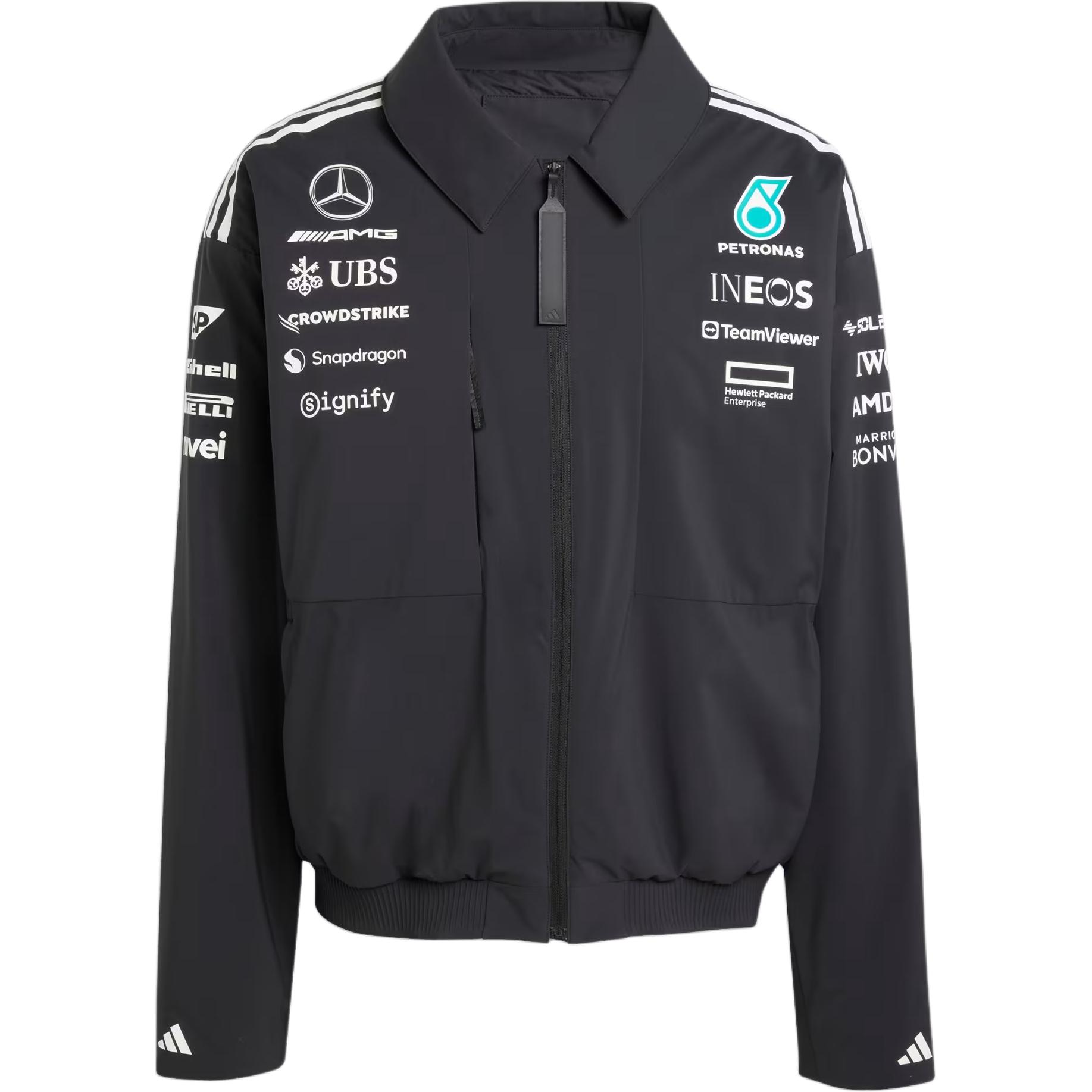 adidas x Mercedes-AMG Petronas F1 Team SS25 Relaxed Fit Black Zip Jacket JX0748