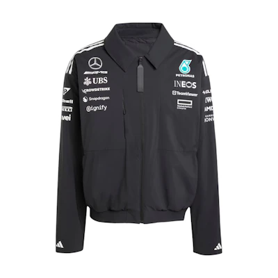 adidas Mercedes-AMG Petronas F1 Team SS25 Relaxed Fit Black Zip Jacket JX0748