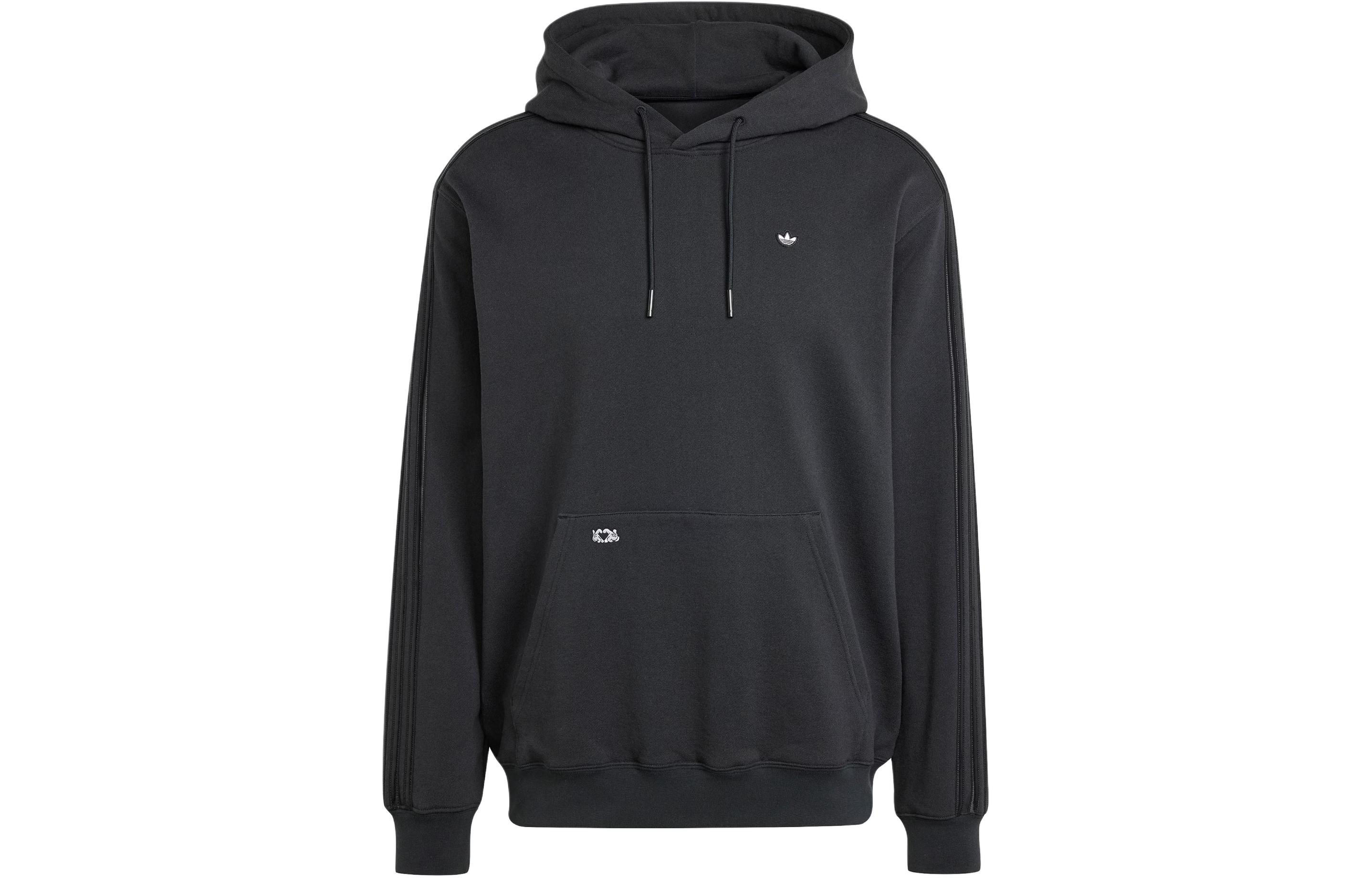 adidas Mickey Mouse Appliqué Hoodie Black with Cartoon Graphic Back IY2274