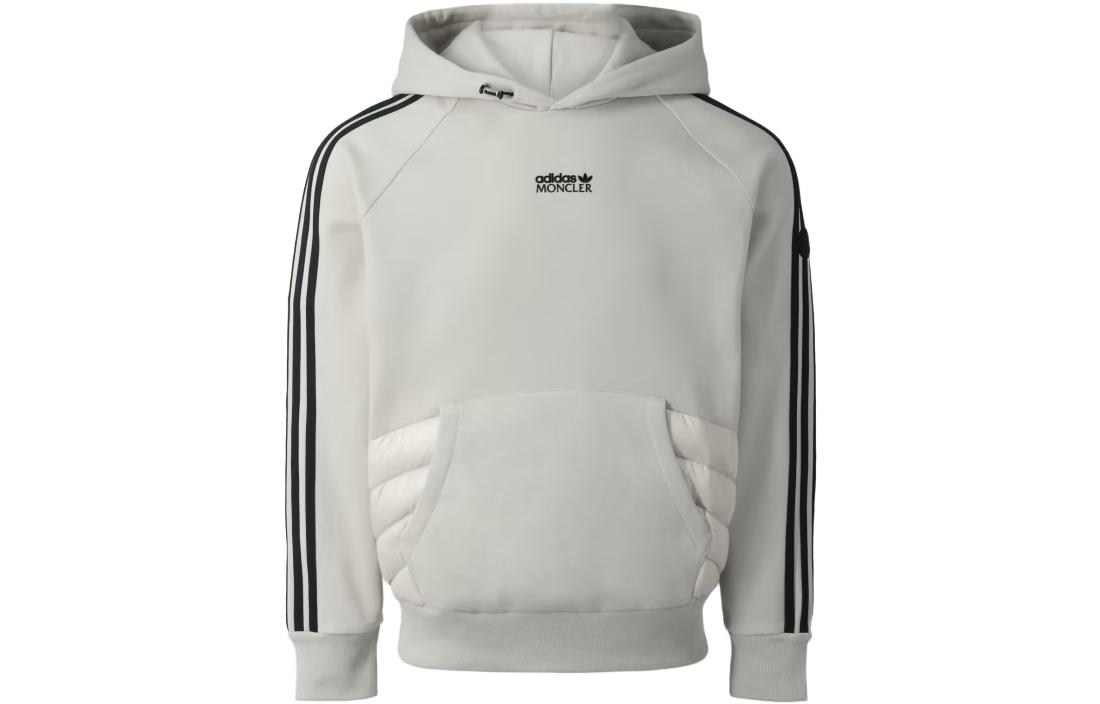 adidas Moncler Logo Hoodie Talc Gray Collaboration Edition IJ8324