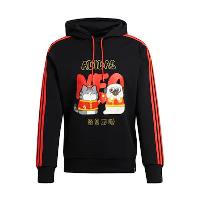 adidas My Emperor CNY Hoodie Retro Cartoon Print Pullover - Black GS5187