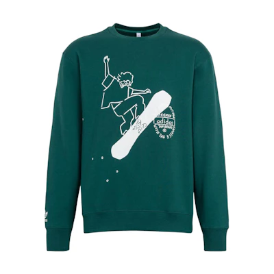 adidas Nagakubo Su Yiming Green Hoodie - Comic Skateboarding Graphic Pullover IK4314