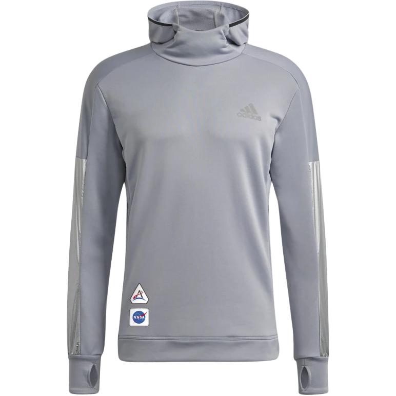 adidas NASA Retro Striped Hoodie Jacket - Gray GK6997