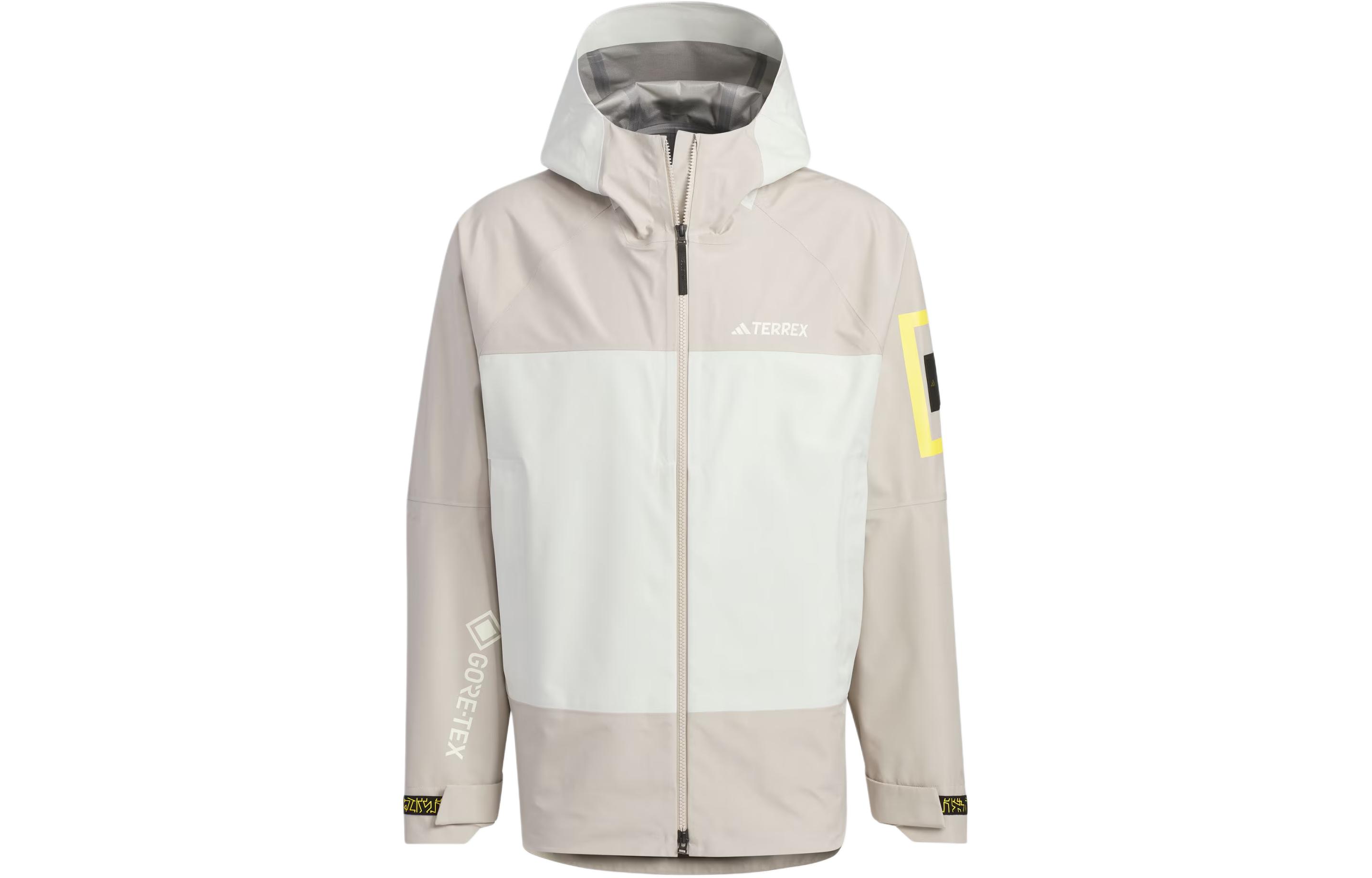 adidas x National Geographic  Outdoor Waterproof Windproof Jacket Beige. IS9522