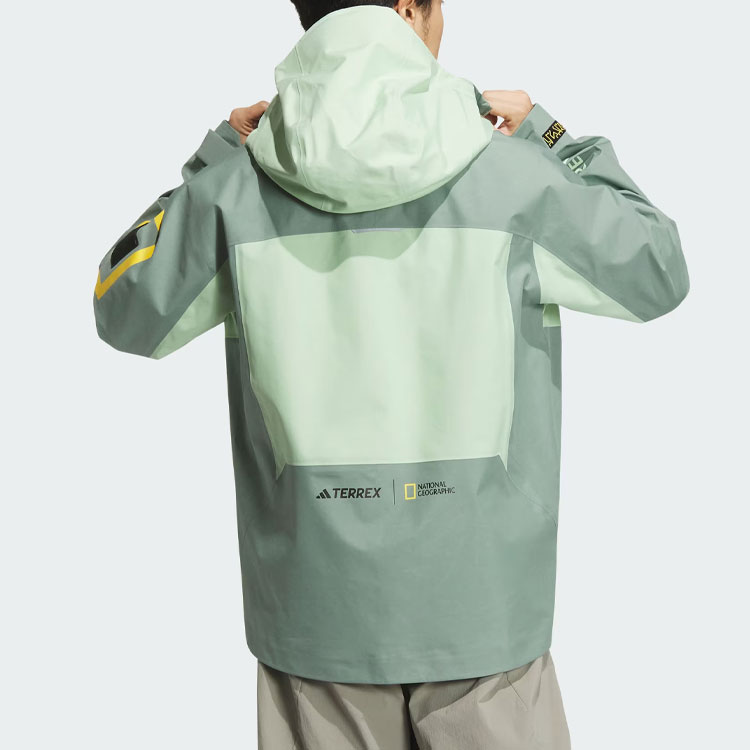 Shop adidas x National Geographic Jaket Outdoor Waterproof Abu Hijau. IS9521