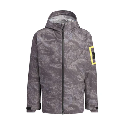 adidas National Geographic Allover Print Waterproof Hiking Jacket Silver IS9512