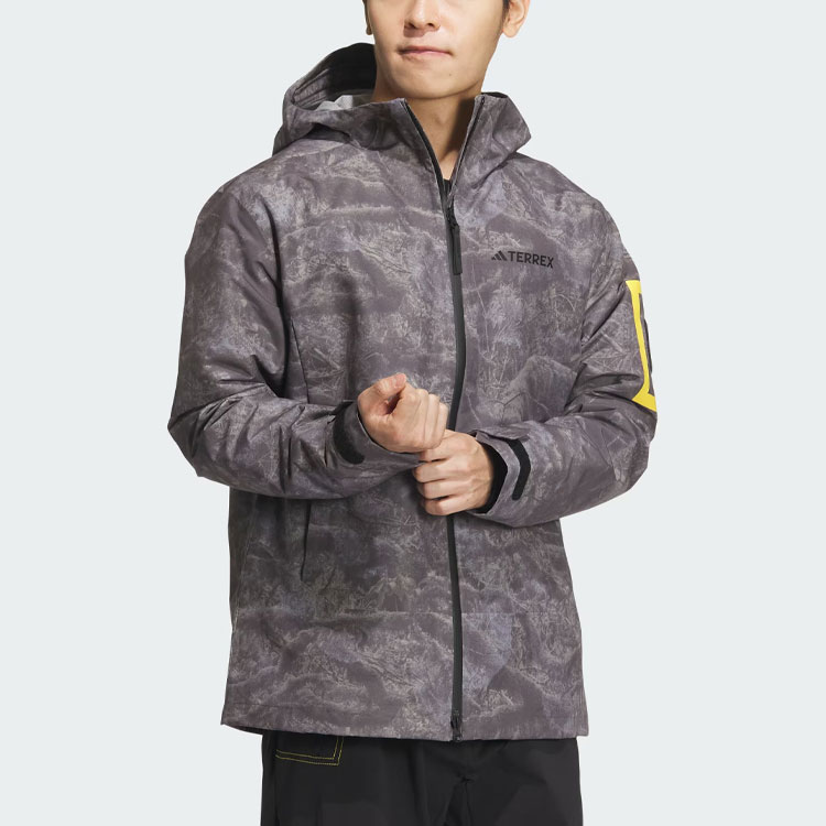 adidas National Geographic Allover Print Waterproof Hiking Jacket Silver IS9512 圖 3