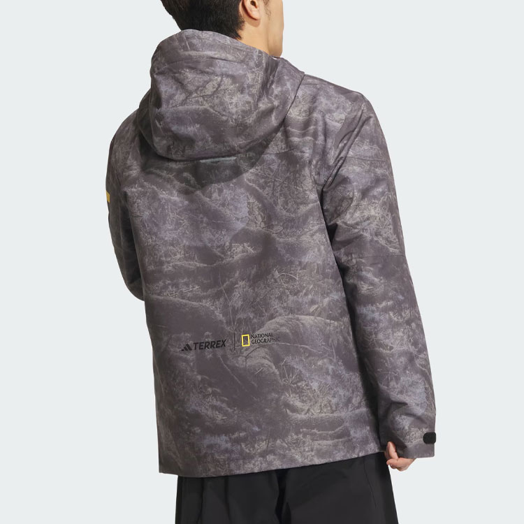 adidas National Geographic Allover Print Waterproof Hiking Jacket Silver IS9512 圖 4