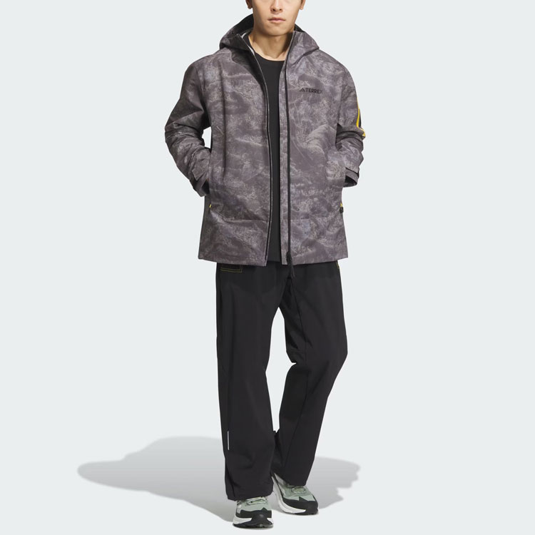 adidas National Geographic Allover Print Waterproof Hiking Jacket Silver IS9512 圖 6