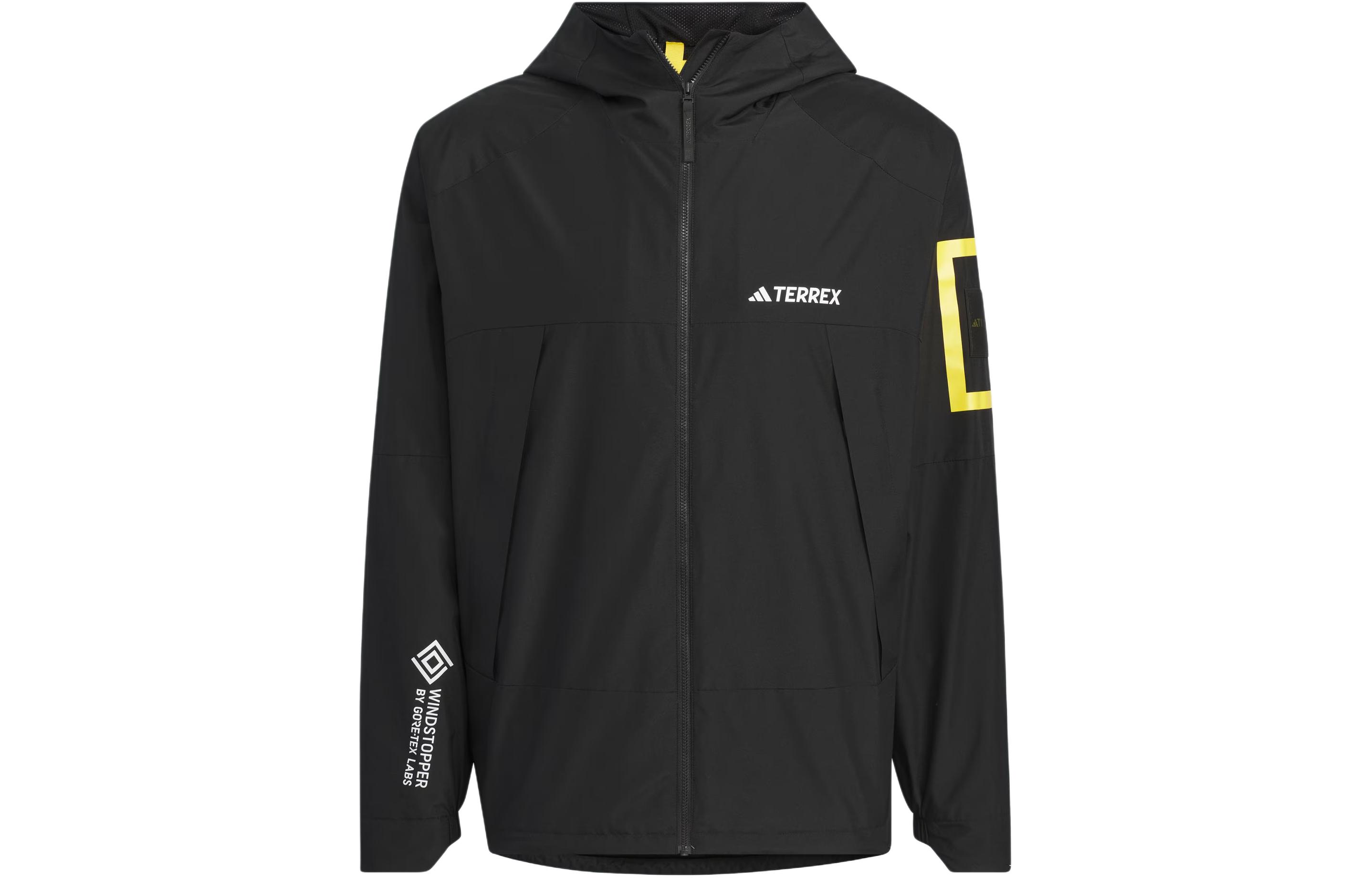 adidas NATIONAL GEOGRAPHIC Black GTX Windproof Outdoor Jacket IS9508