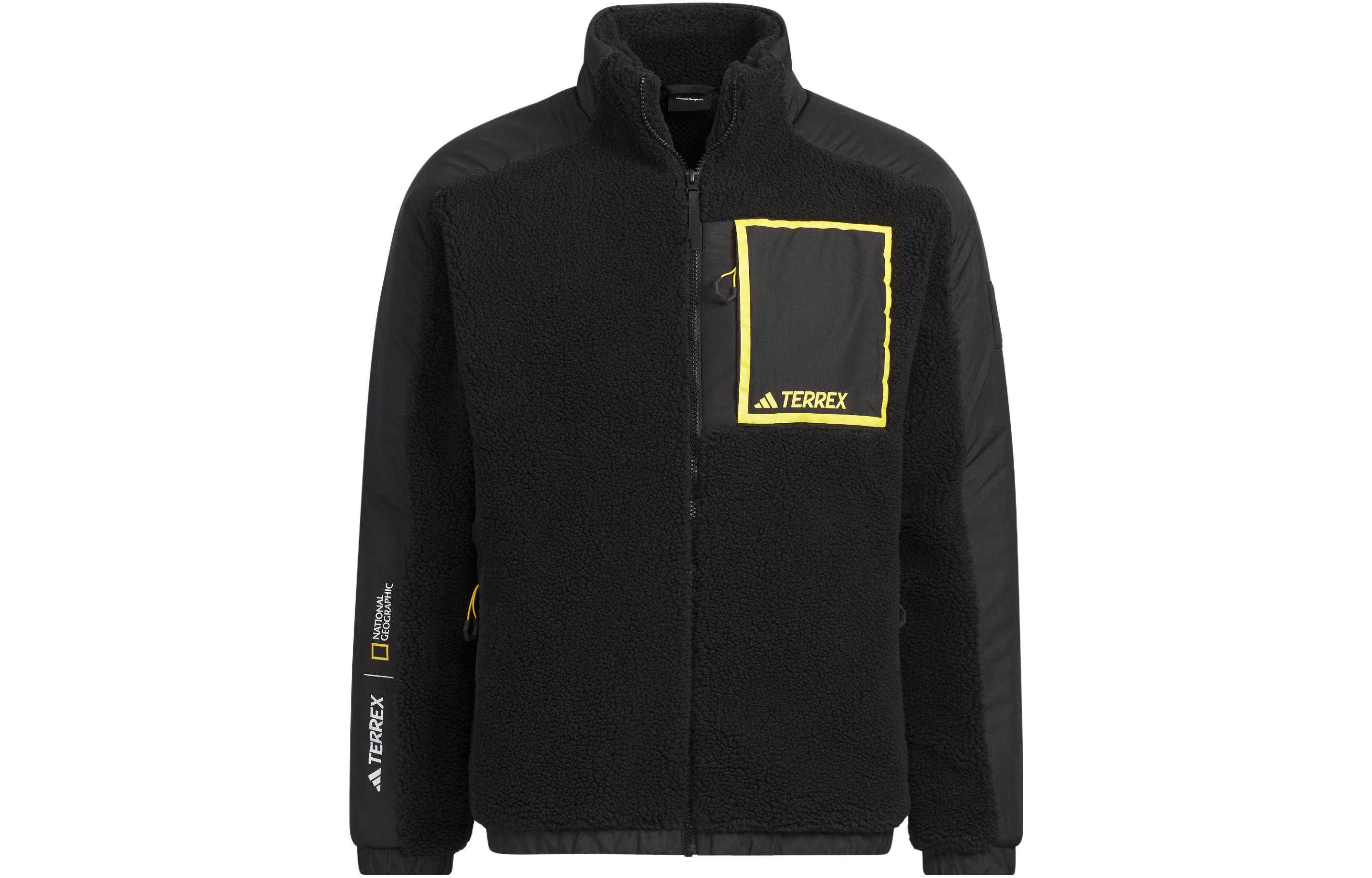 adidas National Geographic Multi-Pocket Fleece Outdoor Jacket Black IL8982