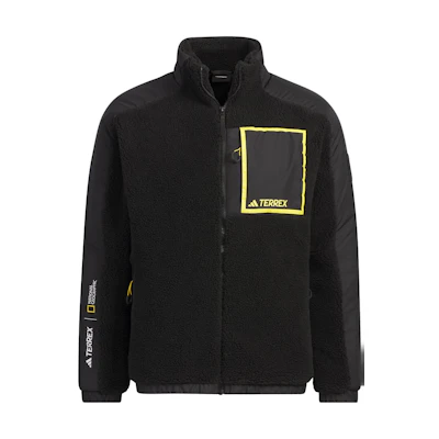 adidas National Geographic Multi-Pocket Fleece Outdoor Jacket Black IL8982