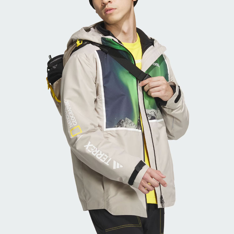 adidas National Geographic Rain.Rdy  White 3-in-1 Fleece Lined Jacket IL8961 圖 4