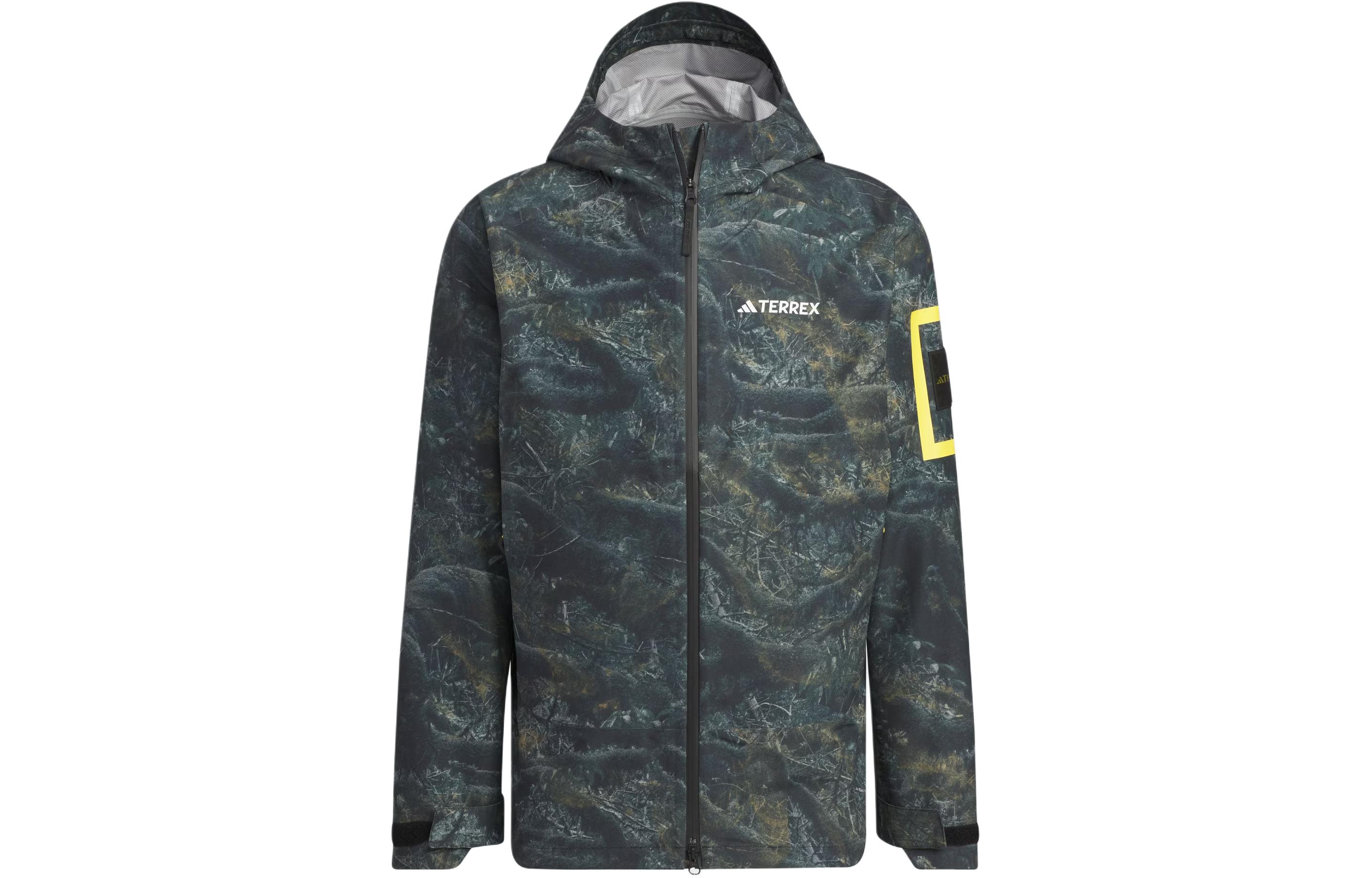 Order adidas x National Geographic Tie-Dye Waterproof Outdoor Jacket - Stone Grey IS9511