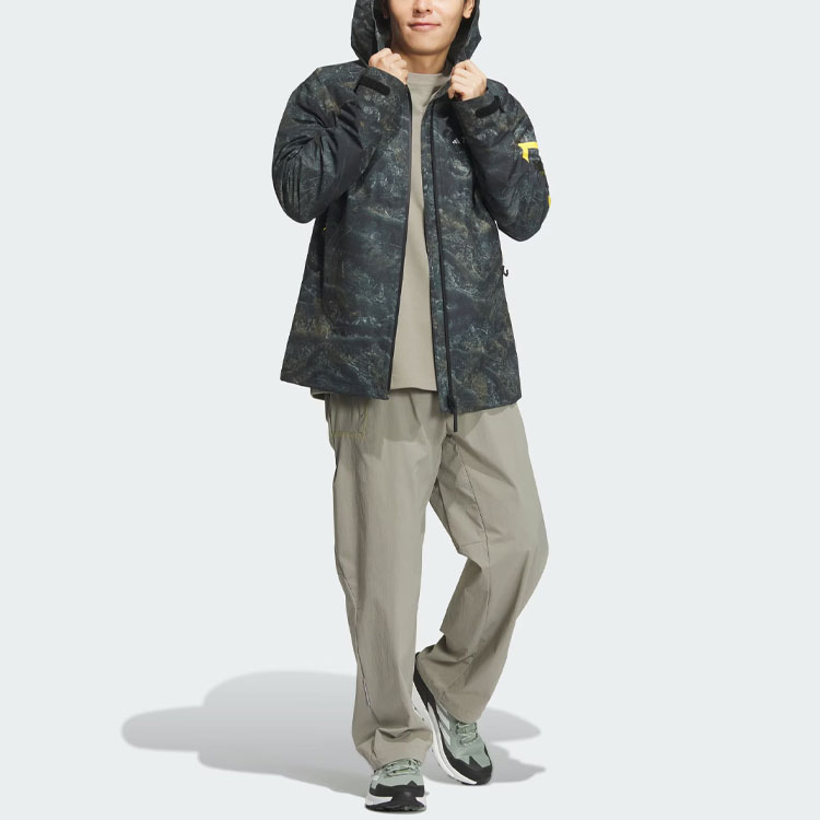 Details for adidas x National Geographic Tie-Dye Waterproof Outdoor Jacket - Stone Grey IS9511