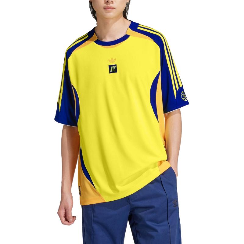 adidas X NTS Radio Yellow Striped Soft Short Sleeve Soccer Jersey Men JI5146