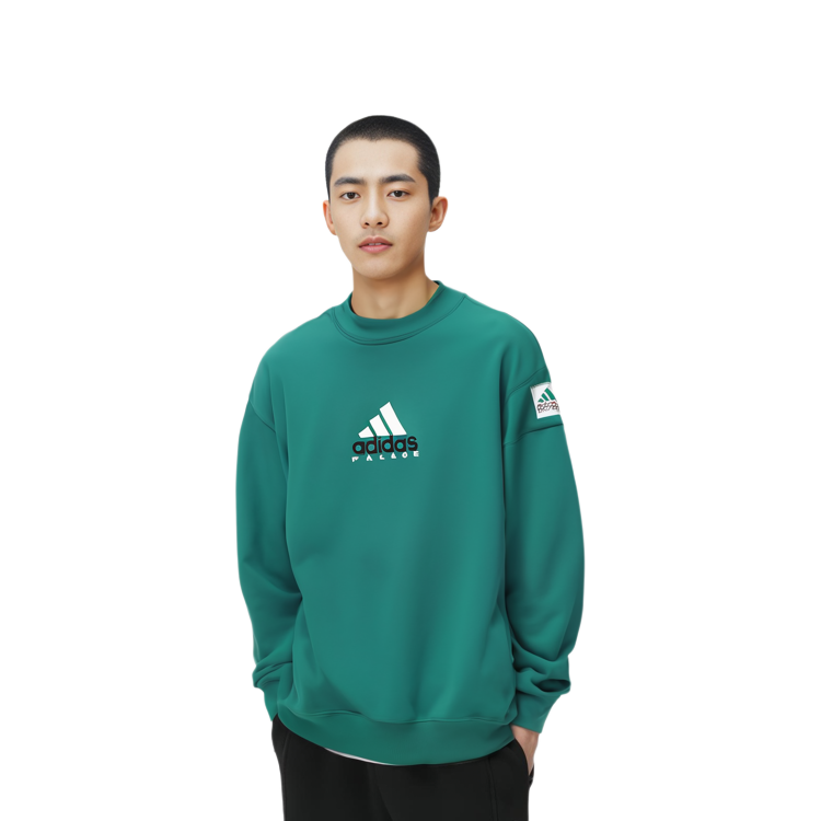 adidas PALACE Logo Print Crewneck Long Sleeve Sweatshirt Green Unisex HK2135 圖 4
