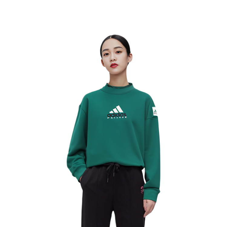 adidas PALACE Logo Print Crewneck Long Sleeve Sweatshirt Green Unisex HK2135 圖 5