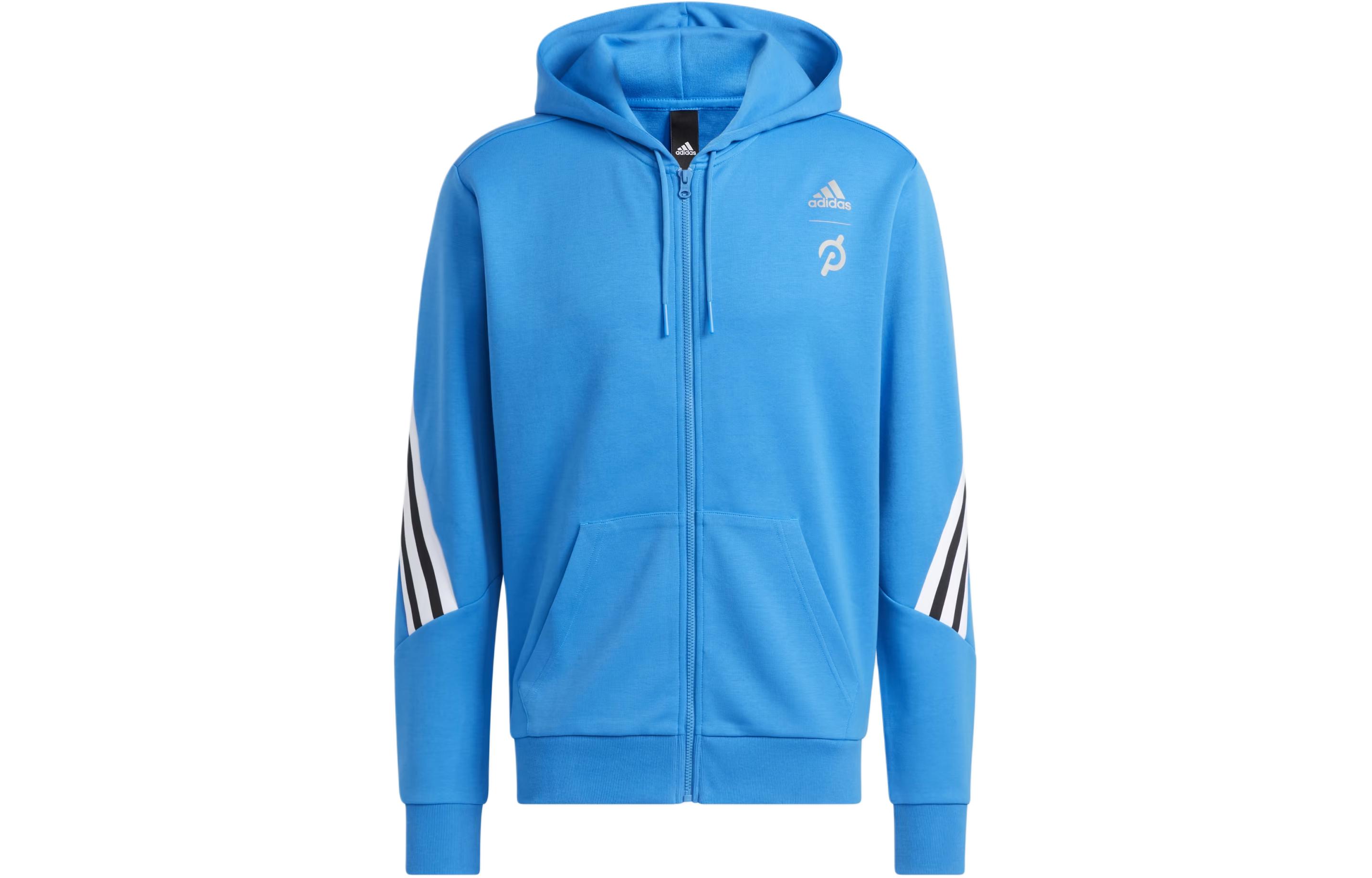 adidas Peloton Blue 3-Stripes Zip-Up Hoodie Jacket Collaboration HG1525