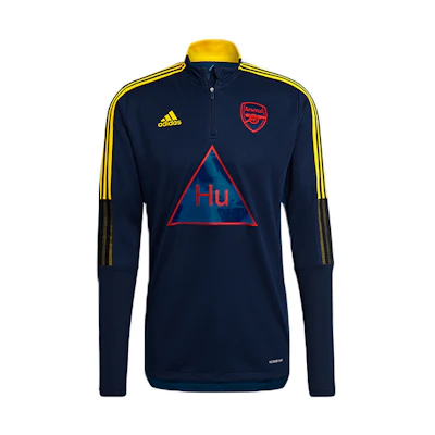 adidas Pharrell Arsenal AFC HU TR Half-Zip Football Track Top Navy Men GK7837
