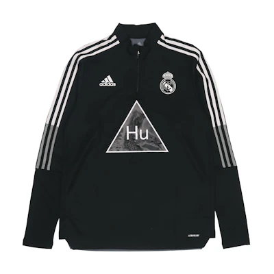 adidas Pharrell FW22 Real Madrid Striped Half-Zip Pullover Black/Grey GK7841