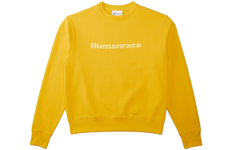 adidas Pharrell Williams Crewneck Sweatshirt Solar Yellow Unisex Casual Pullover HI5544