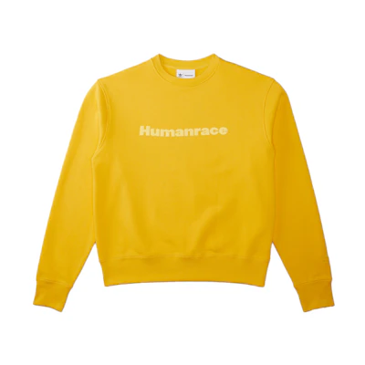 adidas Pharrell Williams Crewneck Sweatshirt Solar Yellow Unisex Casual Pullover HI5544
