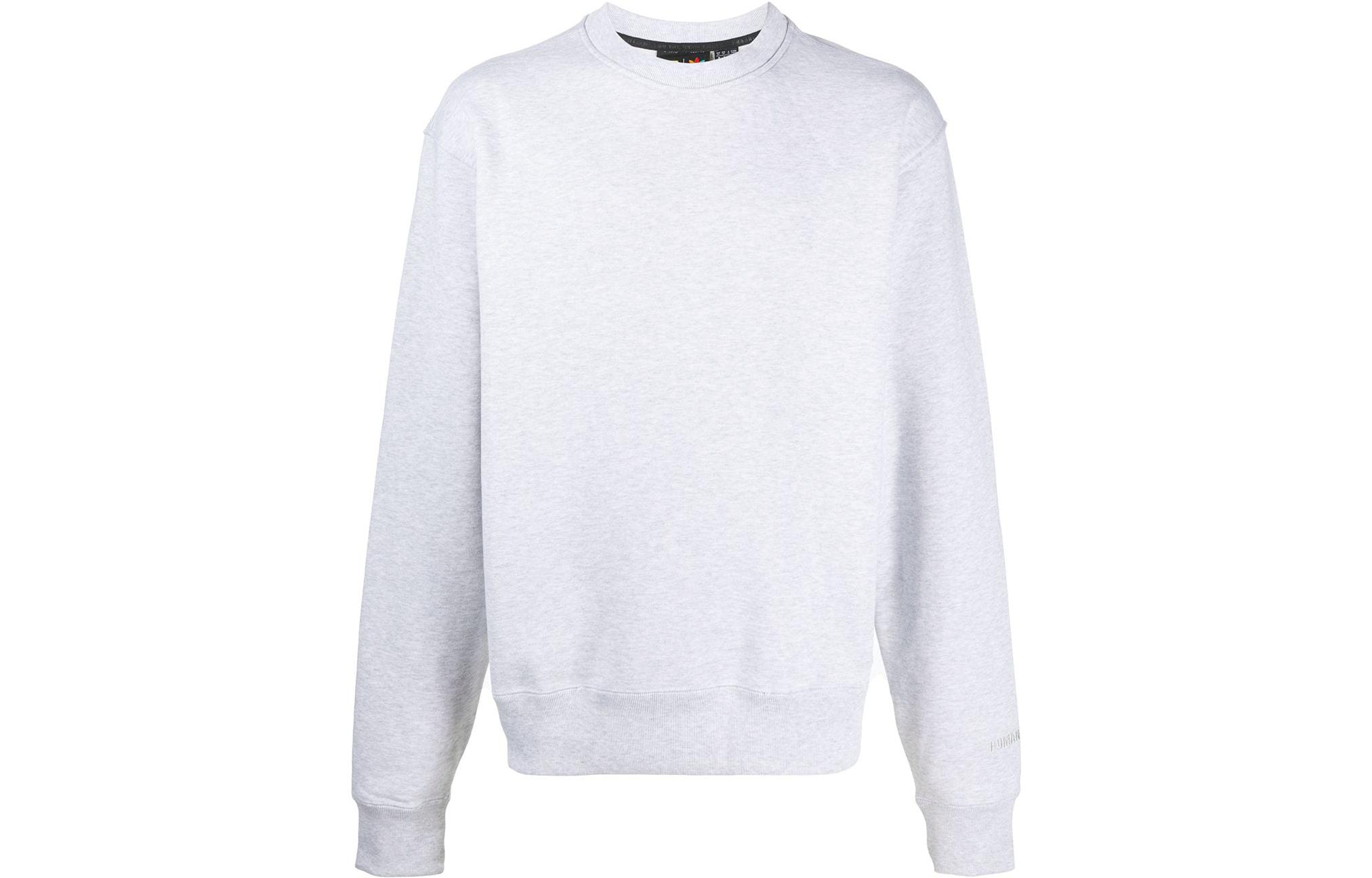 adidas Pharrell Williams Monochrome Cotton Pullover Sweatshirt Grey Unisex GM1973