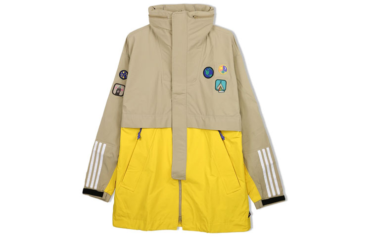 adidas Pharrell Williams Retro Khaki Jacket with Embroidery & Packable Hood CE9491