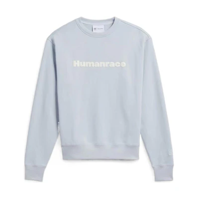 adidas Pharrell Williams Solid Color Logo Crewneck Sweatshirt Blue Unisex HS4828