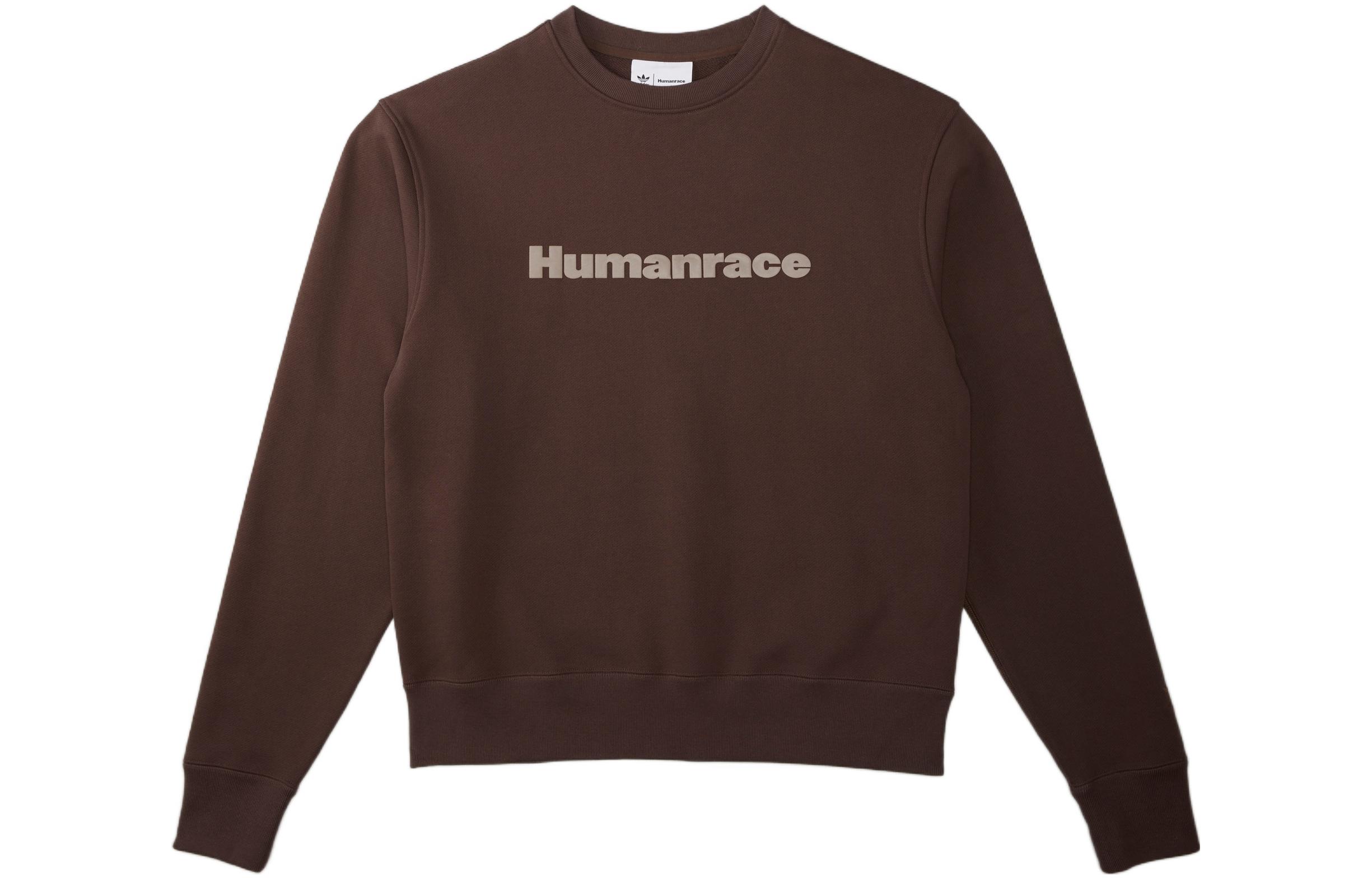 adidas Pharrell Williams Unisex Brown Crewneck Sweatshirt Casual & Breathable HI5541