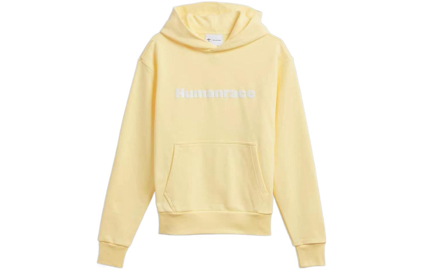 adidas Pharrell Williams Yellow Retro Sweatshirt with Bold Chest Logo (Unisex) H46993