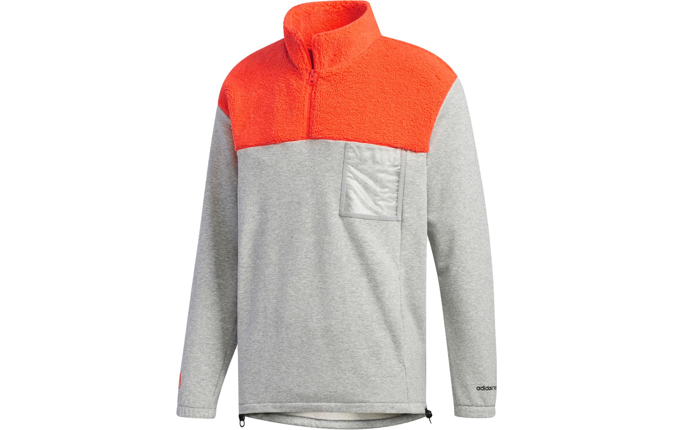 adidas POKEMON Colorblock Half-Zip Pullover Sweatshirt Grey Casual Series FU3917