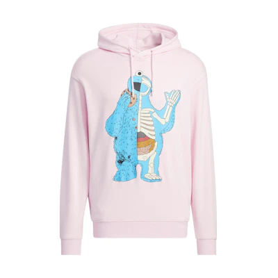 adidas Sesame Street FW22 Pink Hoodie Unisex with Cartoon Graphic Print HM9947