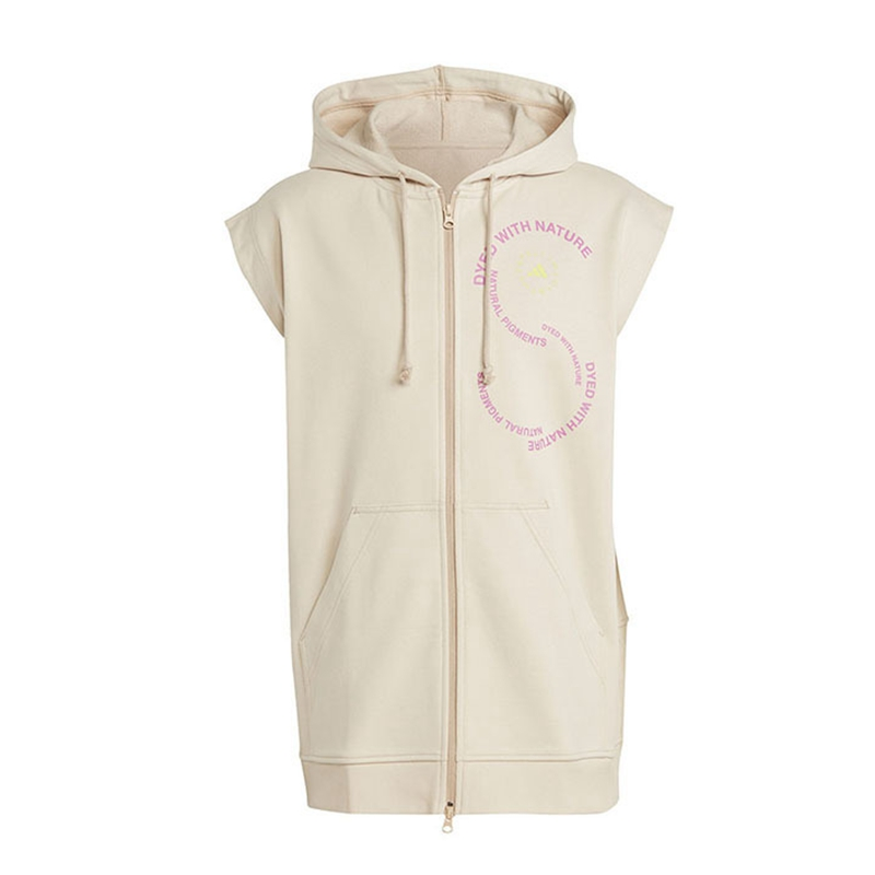 adidas Stella McCartney Letter Print Sleeveless Hoodie Beige (Japan Exclusive) IA7717-JAPAN