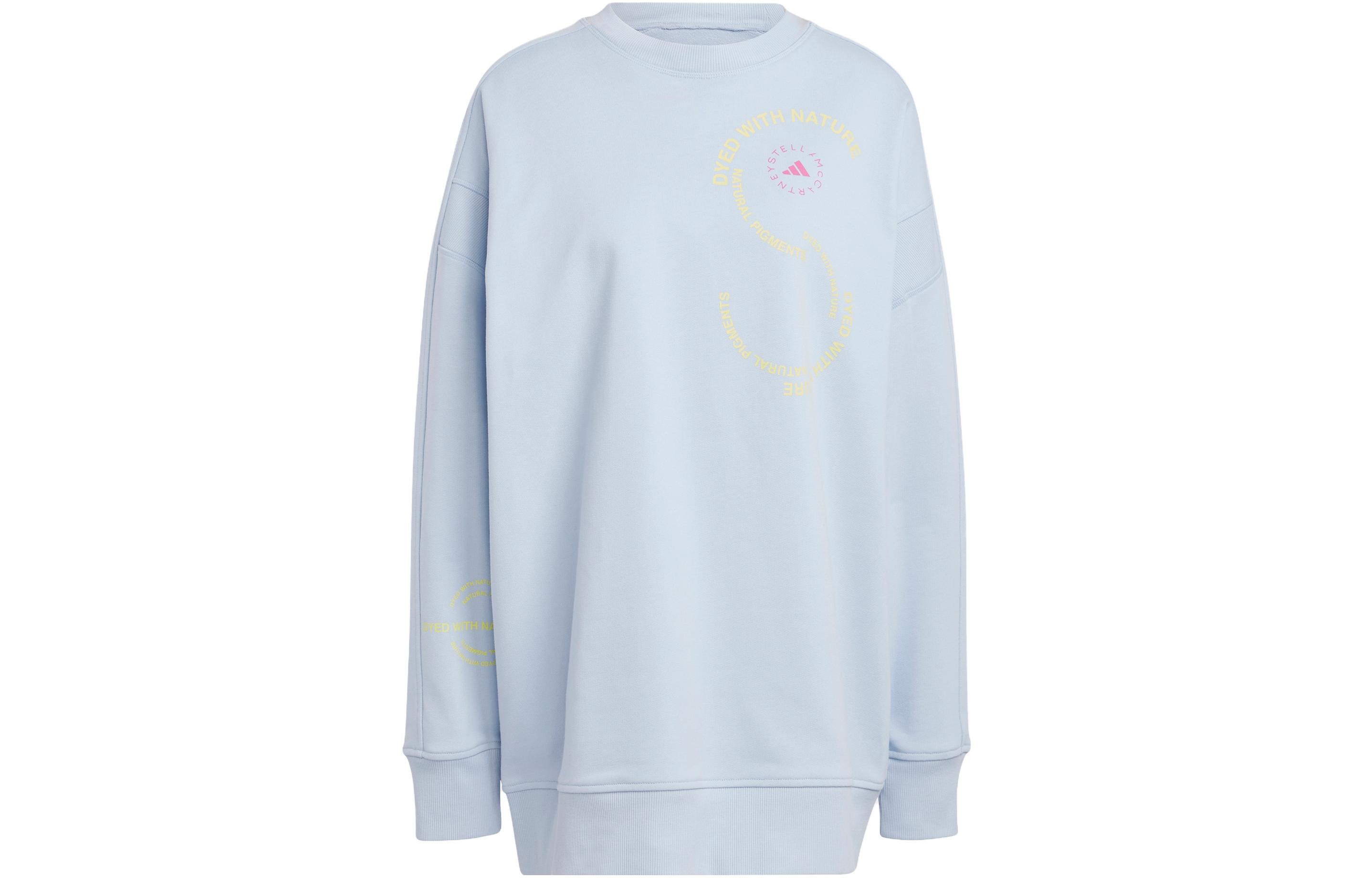adidas Stella McCartney Logo Print Crewneck Sweatshirt Gulf Blue Unisex IA7716
