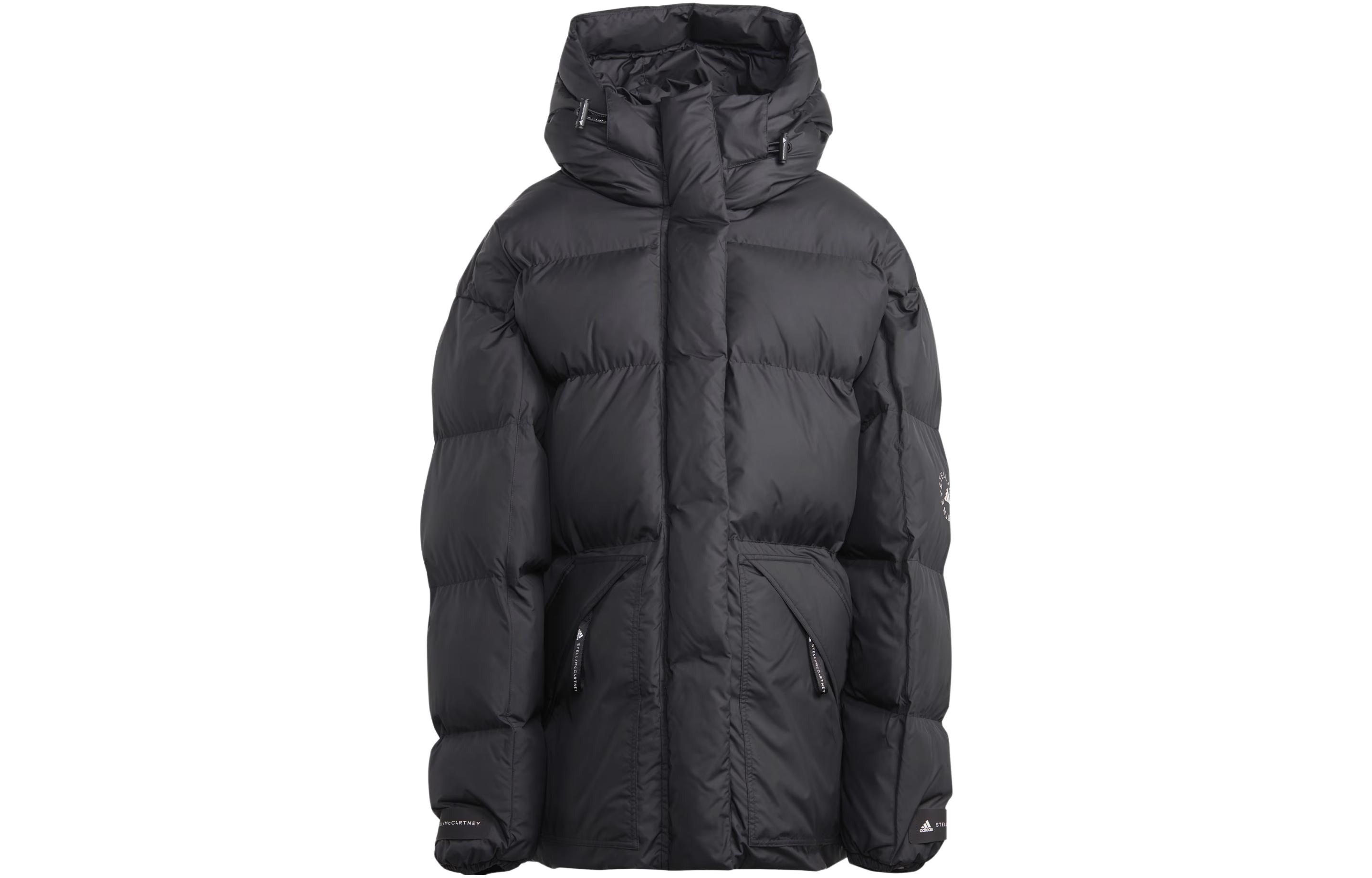 adidas Stella McCartney Logo Print Hoodie Jacket Unisex Black IA9124