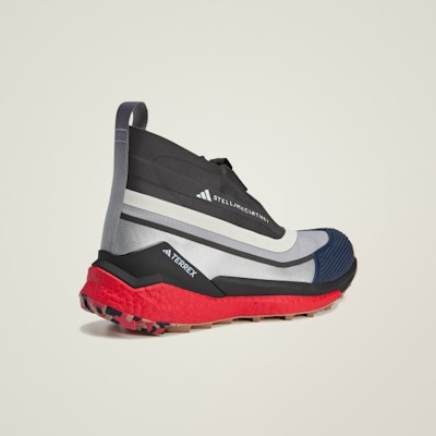 adidas x Stella McCartney Terrex Free Hiker GTX Boots Silver Metallic/Cloud White/Active Red IF1792 Details for adidas x Stella McCartney Terrex Free Hiker GTX Boots Silver Metallic/Cloud White/Active Red IF1792