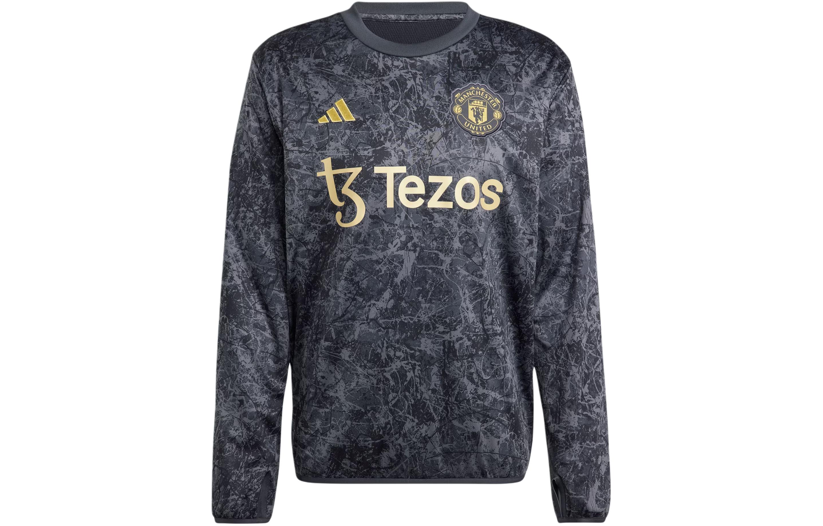 adidas Stone Roses Manchester United Sweat-Wicking Pullover Black Hoodie IQ1567
