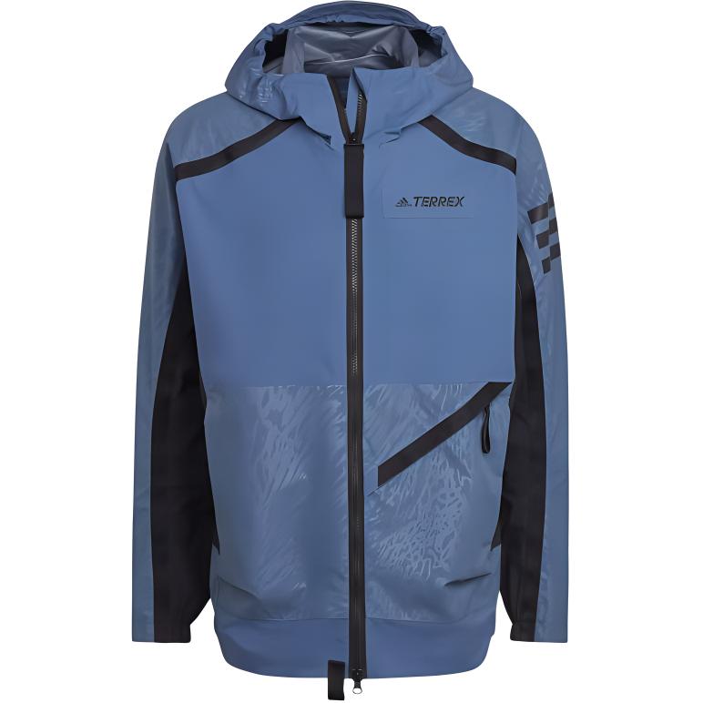 adidas TERREX Utilitas Rain Jacket Hooded Long Sleeve - Magic Steel/Black HH9247