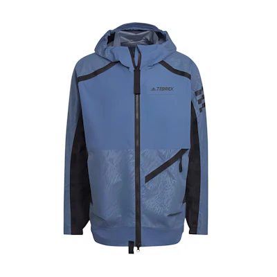 adidas TERREX Utilitas Rain Jacket Hooded Long Sleeve - Magic Steel/Black HH9247