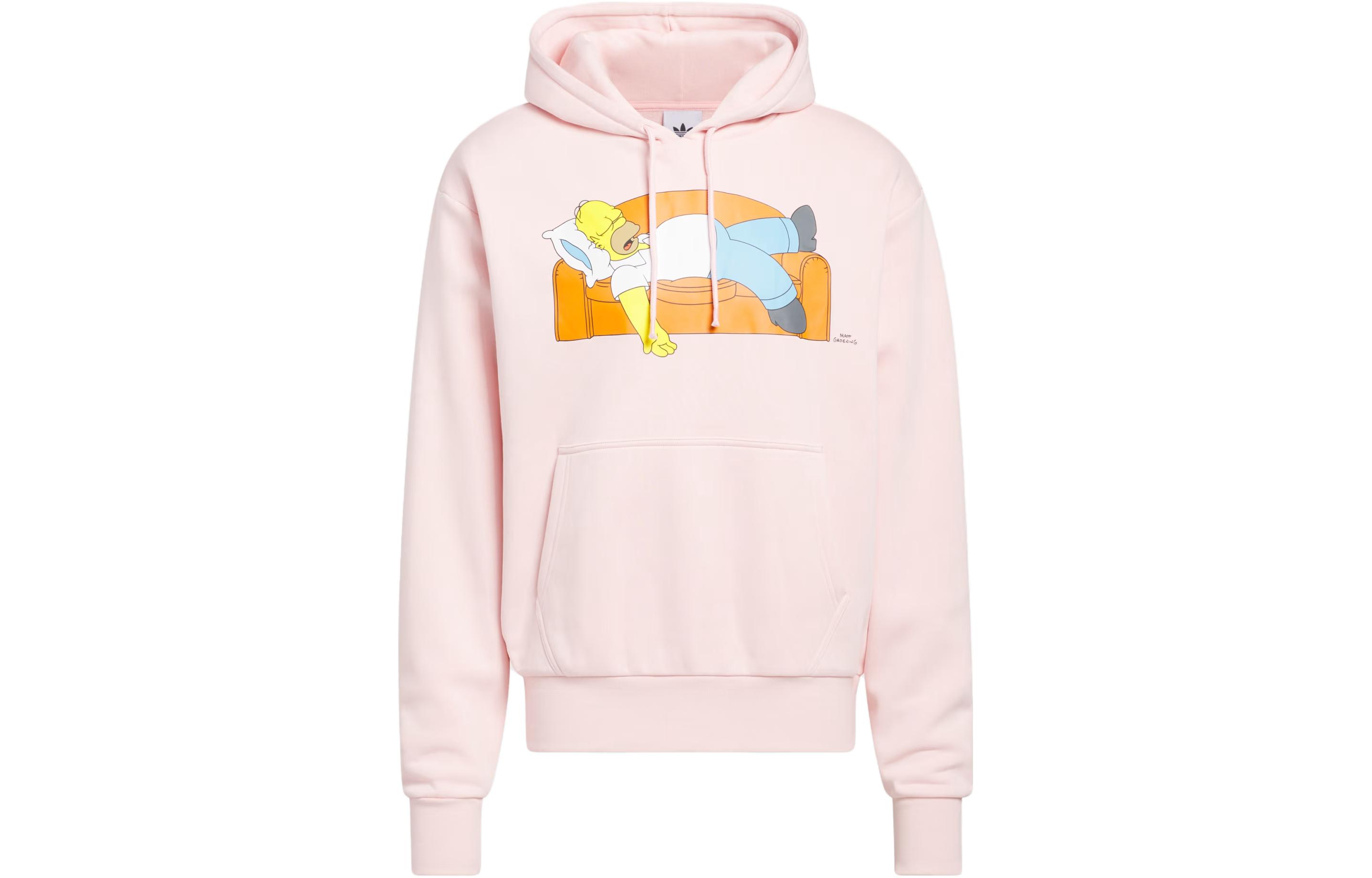 adidas The Simpsons Couch Hoodie Light Pink Cartoon Graphic Hoodie IM8027