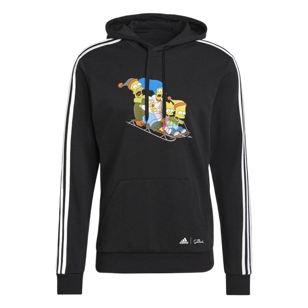 adidas The Simpsons Hoodie Black - Cartoon Graphic Pullover for Men GS6317