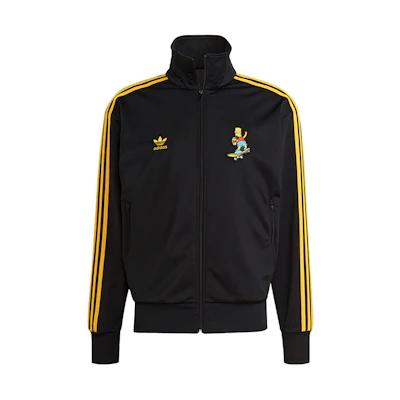 adidas The Simpsons Retro Track Jacket Black Cartoon Embroidery Striped Design HA5814