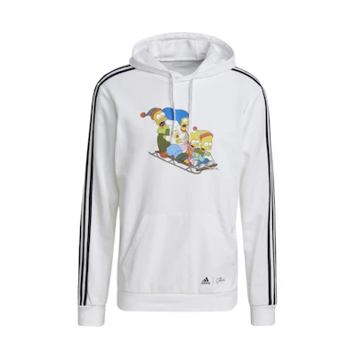 adidas The Simpsons White Comfort Hoodie - Breathable & Soft GS6305